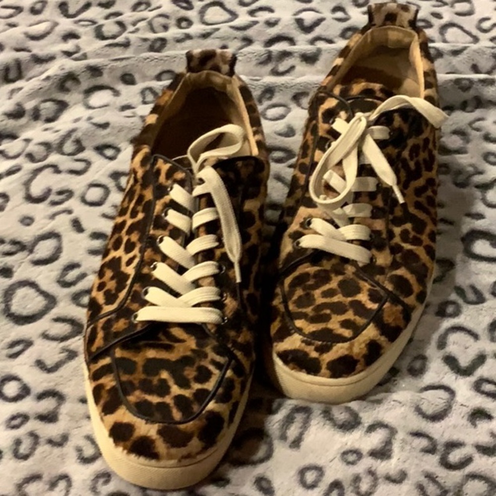 Men’s Christian Louboutin animal print shoes size 12